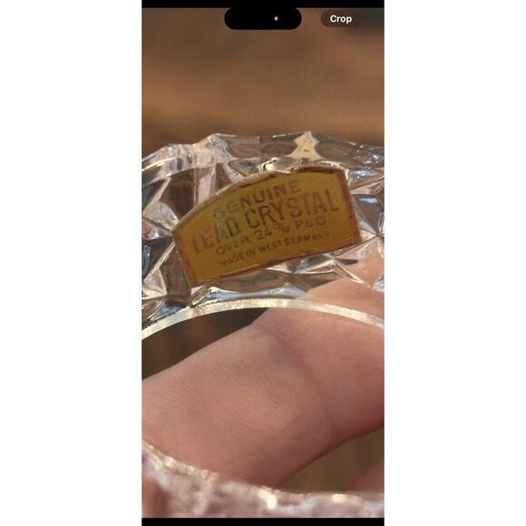 24% Genuine Lead Crystal Lid & Label Western Germany Hand Cut Ice Biscuit Candy - Picture 2 of 9